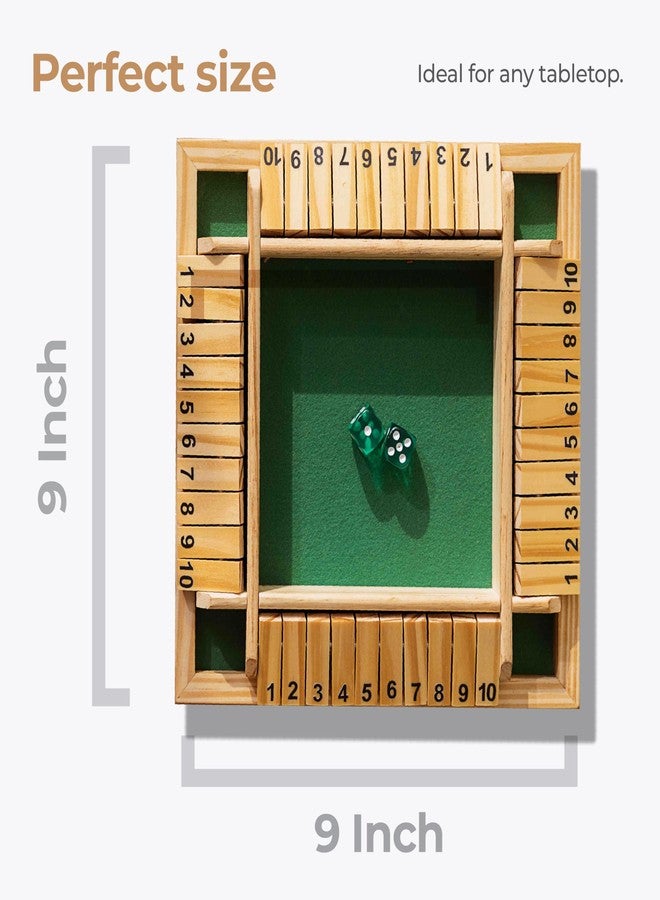 Lifelong Shut The Box Dice Game for Kids & Adults (4 Sided Wooden Board Game, 2 Dice) Educational Math Learning Game, Table Top Game for The Party Family - Image 4